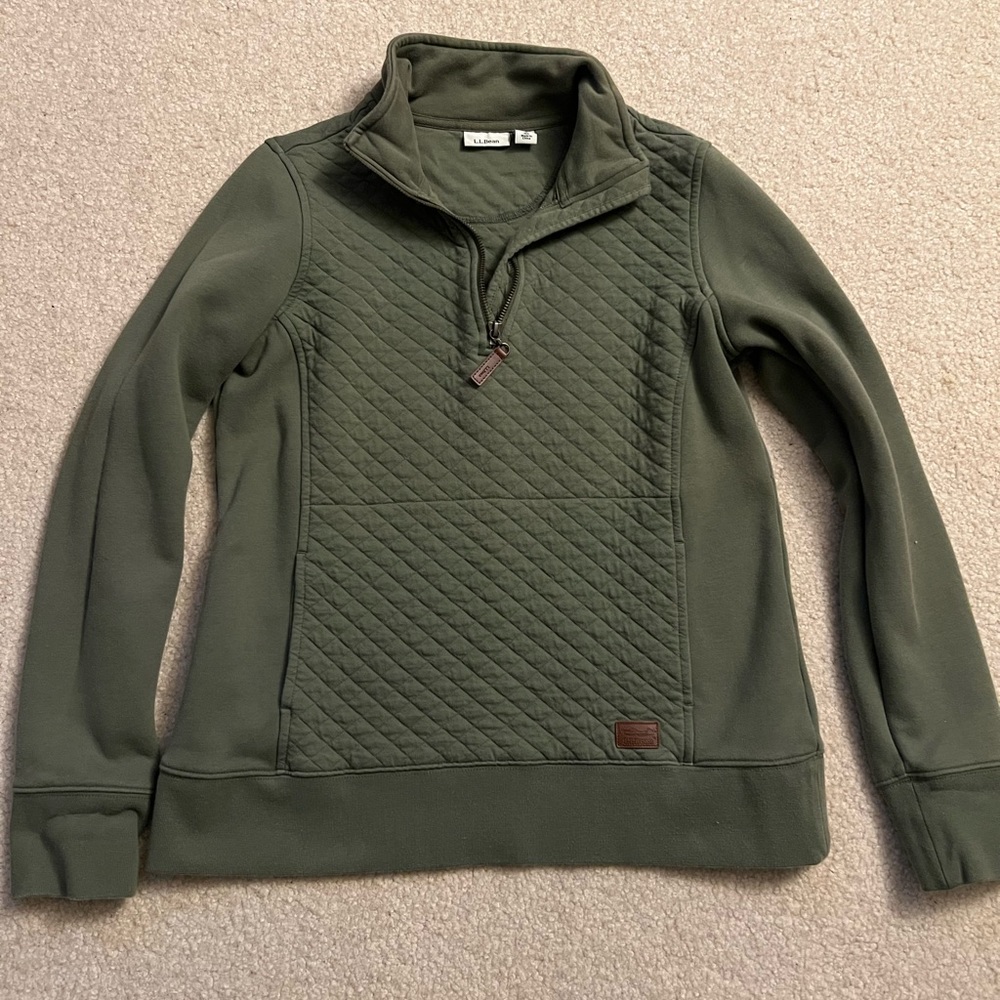 L.L.Bean Quilted Quarter Zip Pullover